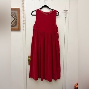 Vintage Laura Ashley Red Courdaroy Midi